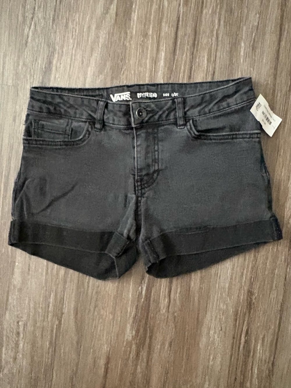 Vans Boyfriend Black Cuffed Denim Shorts